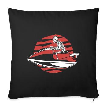 Skelett-Jet-Ski-Fahrer Jet-Ski-Rennfahrer - Sofakissenbezug 45 x 45 cm - Schwarz - Vorne