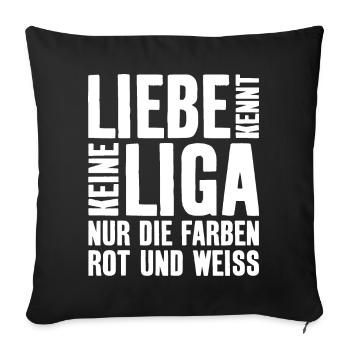 FUßBALL LIEBE KENNT KEINE LIGA - Sofakissenbezug 45 x 45 cm - Schwarz - Vorne