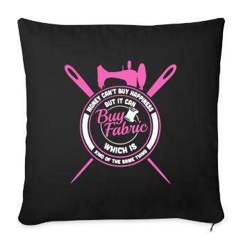 Sewing Happiness - Sofa pillowcase 17,3'' x 17,3'' (45 x 45 cm) - black - Front