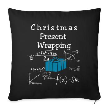 Funny Math Christmas Present Wrapping - Sofa pillowcase 17,3'' x 17,3'' (45 x 45 cm) - black - Front
