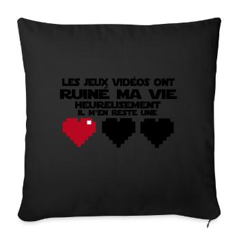 il m'en reste une(vie) - Housse de coussin décorative 45 x 45 cm - noir - Devant