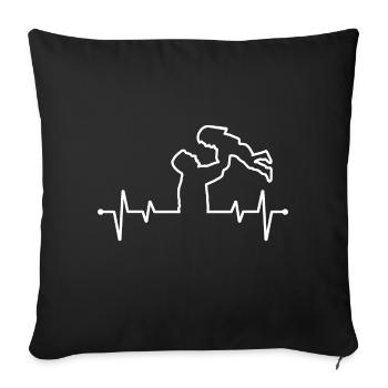 Father And Daughter Heart Rate - Sofa pillowcase 17,3'' x 17,3'' (45 x 45 cm) - black - Front