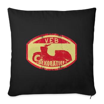 Simsom Schwalbe - VEB DEKORATIEF Vintage Logo DDR - Sofakissenbezug 45 x 45 cm - Schwarz - Vorne