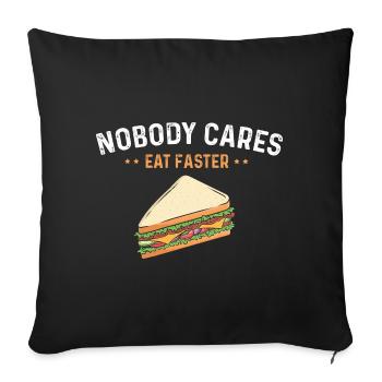 Quick Food Sandwich Food FastFood - Sofa pillowcase 17,3'' x 17,3'' (45 x 45 cm) - black - Front