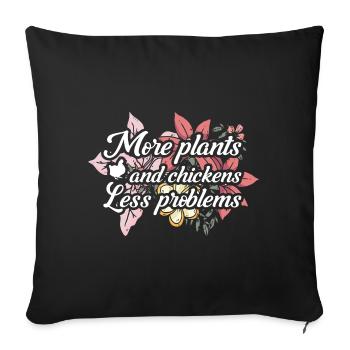 Gardening Gardener Chicken Farmer Chicken Feeder - Sofa pillowcase 17,3'' x 17,3'' (45 x 45 cm) - black - Front