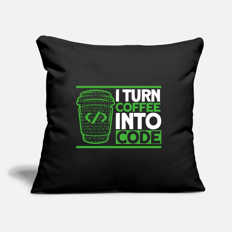 I Turn Coffee Into Code Software Developer Sofa pillowcase 17,3'' x 17,3'' (45 x 45 cm)