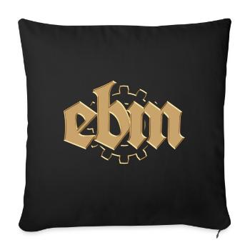 EBM Electronic Body Music with Gear Gold Look - Sofa pillowcase 17,3'' x 17,3'' (45 x 45 cm) - black - Front