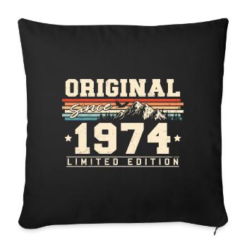 Jahrgang 1974 geboren Vintage Geburtstag Geschenk - Sofakissenbezug 45 x 45 cm - Schwarz - Vorne