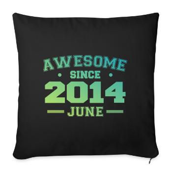 Juin 2014 Anniversaire Année 2014 Juin Cadeau 2014 - Housse de coussin décorative 45 x 45 cm - noir - Devant