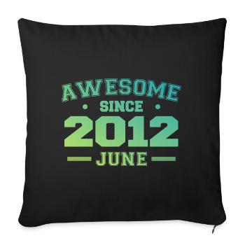 Juin 2012 Anniversaire Année 2012 Juin Cadeau 2012 - Housse de coussin décorative 45 x 45 cm - noir - Devant