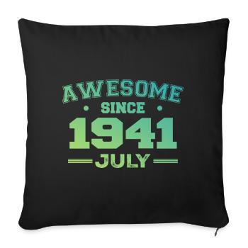 July 1941 Birthday Party July 1941 Retro - Sofa pillowcase 17,3'' x 17,3'' (45 x 45 cm) - black - Front