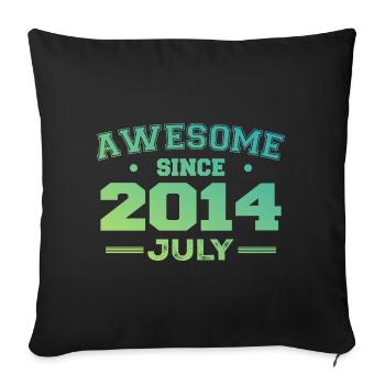 Juli 2014 Geburtstagsfeier Juli 2014 Retro - Sofakissenbezug 45 x 45 cm - Schwarz - Vorne