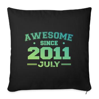 Juillet 2011 Fête Anniversaire Juillet 2011 Rétro - Housse de coussin décorative 45 x 45 cm - noir - Devant