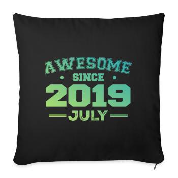 July 2019 Birthday Party July 2019 Retro - Sofa pillowcase 17,3'' x 17,3'' (45 x 45 cm) - black - Front