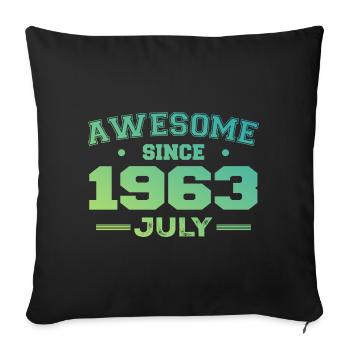 July 1963 Birthday Party July 1963 Retro - Sofa pillowcase 17,3'' x 17,3'' (45 x 45 cm) - black - Front