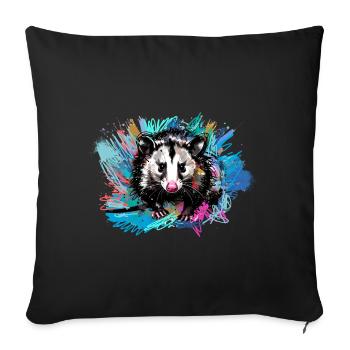 possum, ilustration, possum, colorful, graffiti - Sofa pillowcase 17,3'' x 17,3'' (45 x 45 cm) - black - Front