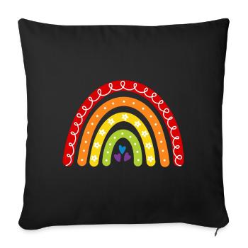 Rainbow - Sofa pillowcase 17,3'' x 17,3'' (45 x 45 cm) - black - Front