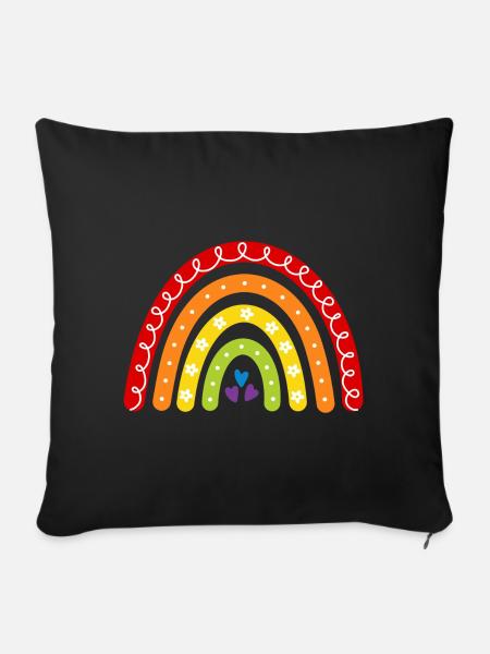 Regenbogen - Sofakissenbezug 45 x 45 cm - Schwarz