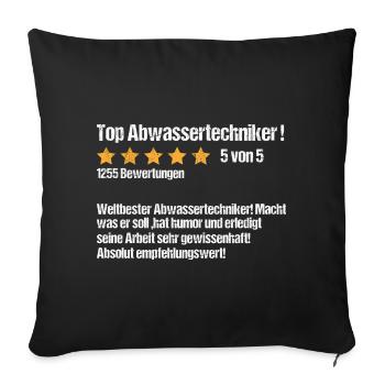 Abwassertechniker Lustig Abschied Danke Kollege - Sofakissenbezug 45 x 45 cm - Schwarz - Vorne