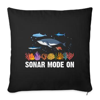 Sonar Boat Sea Marine Biologist Marine Biology - Sofa pillowcase 17,3'' x 17,3'' (45 x 45 cm) - black - Front