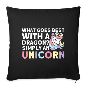 Einhörner Drache Einhorn Einhorn Liebhaber - Sofakissenbezug 45 x 45 cm - Schwarz - Vorne