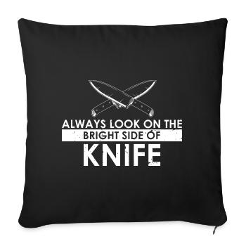 Leben ist besser mit Messer Messersammler - Sofakissenbezug 45 x 45 cm - Schwarz - Vorne