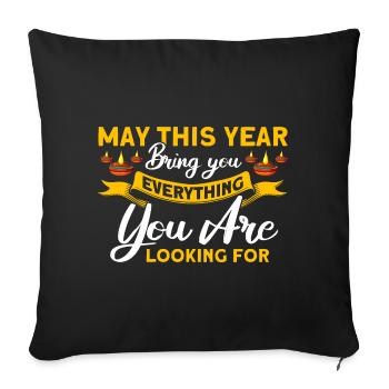 Diwali Hindus Sikh Fest der Lichter Geschenk - Sofakissenbezug 45 x 45 cm - Schwarz - Vorne