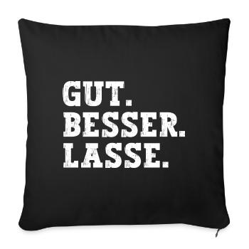 Gut Besser Lasse Lustiger Spruch Name Lasse - Sofakissenbezug 45 x 45 cm - Schwarz - Vorne