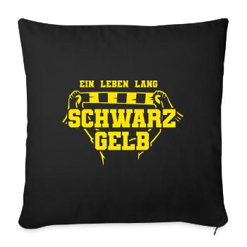 Fußball Dortmund - Sofakissenbezug 45 x 45 cm - Schwarz - Vorne