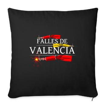 Falles de Valencia Pyro Truenos in Spain. Color - Sofa pillowcase 17,3'' x 17,3'' (45 x 45 cm) - black - Front