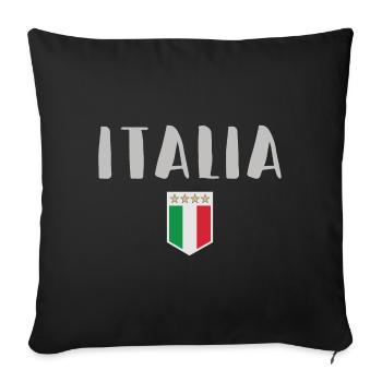 Italy soccer fan jersey flag - Sofa pillowcase 17,3'' x 17,3'' (45 x 45 cm) - black - Front
