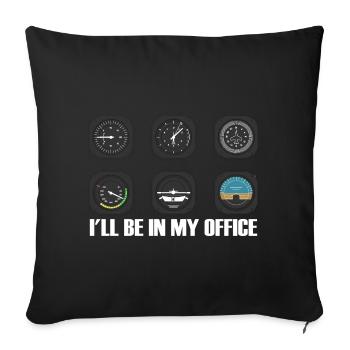 Airplane Pilot Flying Pilot Pilot Gift - Sofa pillowcase 17,3'' x 17,3'' (45 x 45 cm) - black - Front