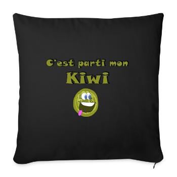 C est parti mon Kiwi - Housse de coussin décorative 45 x 45 cm - noir - Devant