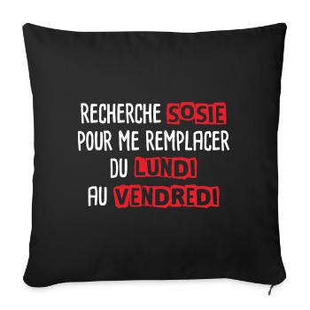Recherche sosie du lundi au vendredi - Housse de coussin décorative 45 x 45 cm - noir - Devant