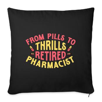 Pharmacien à la retraite, Pharmacie à la retraite - Housse de coussin décorative 45 x 45 cm - noir - Devant