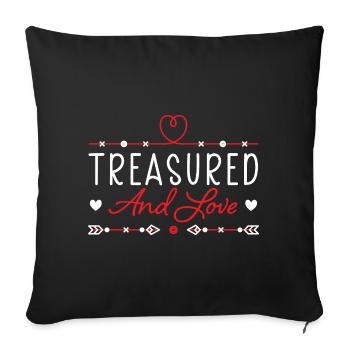 February 14 Valentine's Day Gift Heart Love - Sofa pillowcase 17,3'' x 17,3'' (45 x 45 cm) - black - Front