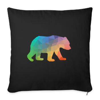 Colorful triangle design bear - Sofa pillowcase 17,3'' x 17,3'' (45 x 45 cm) - black - Front