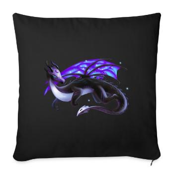Magical night dragon - dragon of the elements - Sofa pillowcase 17,3'' x 17,3'' (45 x 45 cm) - black - Front