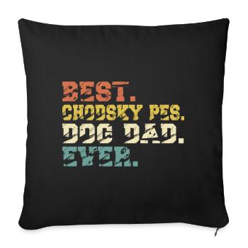 Chodsky Pes Chiens Papa Disant Rétro - Housse de coussin décorative 45 x 45 cm - noir - Devant
