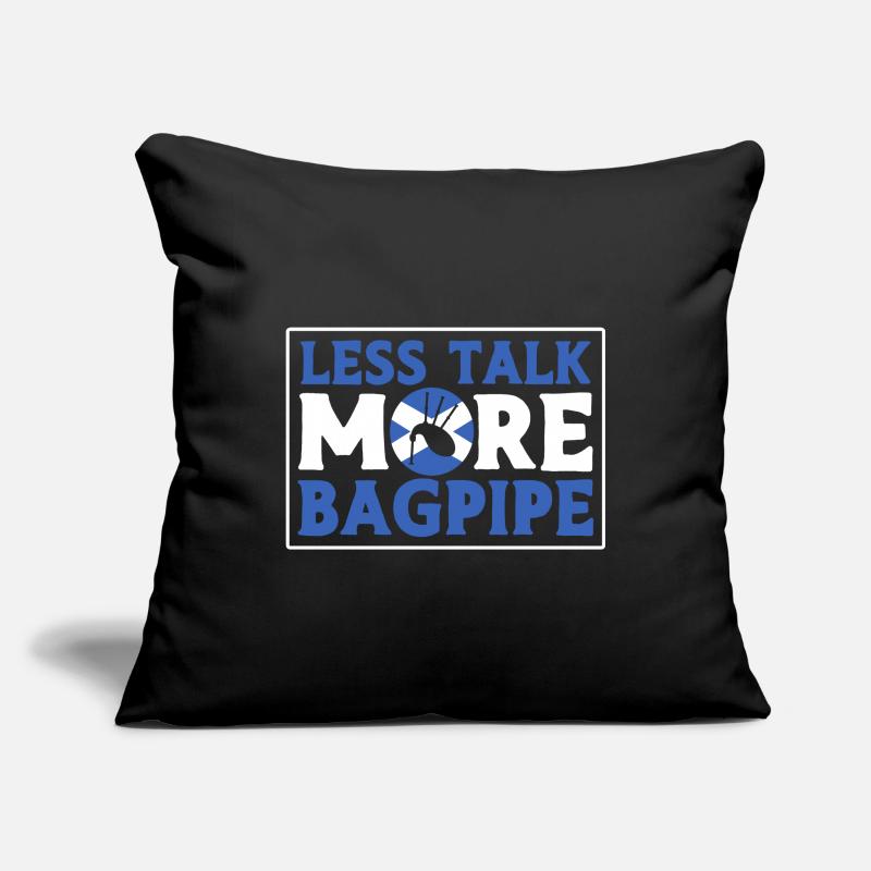 Moins parler plus de cornemuses Housse de coussin décorative 45 x 45 cm