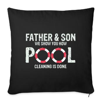 Conceptions de sauveteurs pour les techniciens de piscine - Housse de coussin décorative 45 x 45 cm - noir - Devant