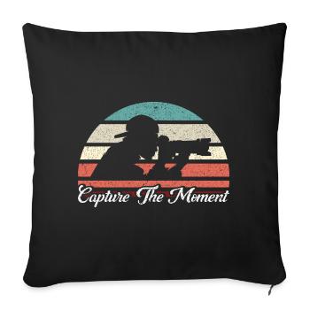 Cameraman Gift for Photographer - Sofa pillowcase 17,3'' x 17,3'' (45 x 45 cm) - black - Front