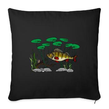 Pêche à la perche - Housse de coussin décorative 45 x 45 cm - noir - Devant