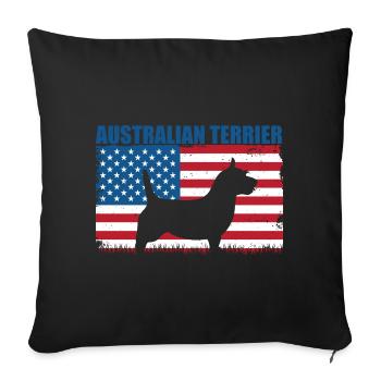 Australian Terrier - Sofa pillowcase 17,3'' x 17,3'' (45 x 45 cm) - black - Front