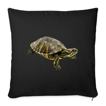 La tortue à oreilles rouges, un homme en armure avec du charme - Housse de coussin décorative 45 x 45 cm - noir - Devant