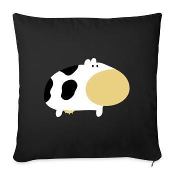 Cow - Sofa pillowcase 17,3'' x 17,3'' (45 x 45 cm) - black - Front