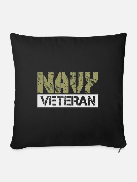 Navy Veteran - Sofakissenbezug 45 x 45 cm - Schwarz