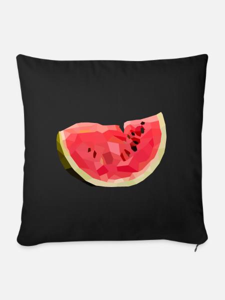 Melone Melon im Polygon Stil - Sofakissenbezug 45 x 45 cm - Schwarz