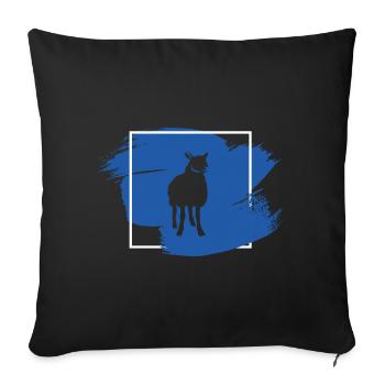 Schaf im Fensterrahmen Landwirtschaft - Housse de coussin décorative 45 x 45 cm - noir - Devant