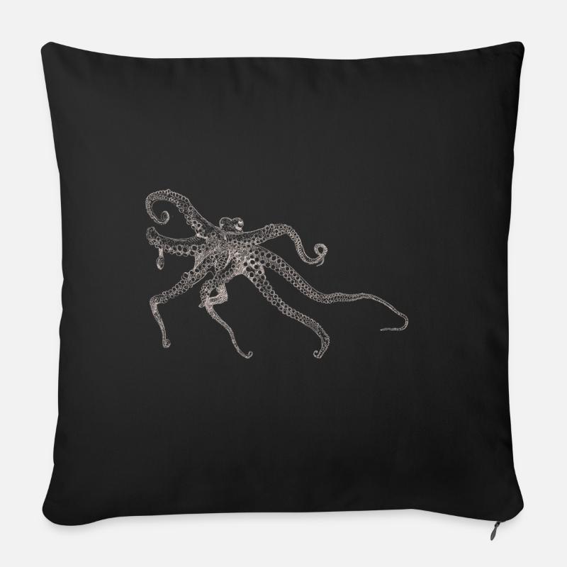 Der Kraken - Sofakissenbezug 45 x 45 cm - Schwarz